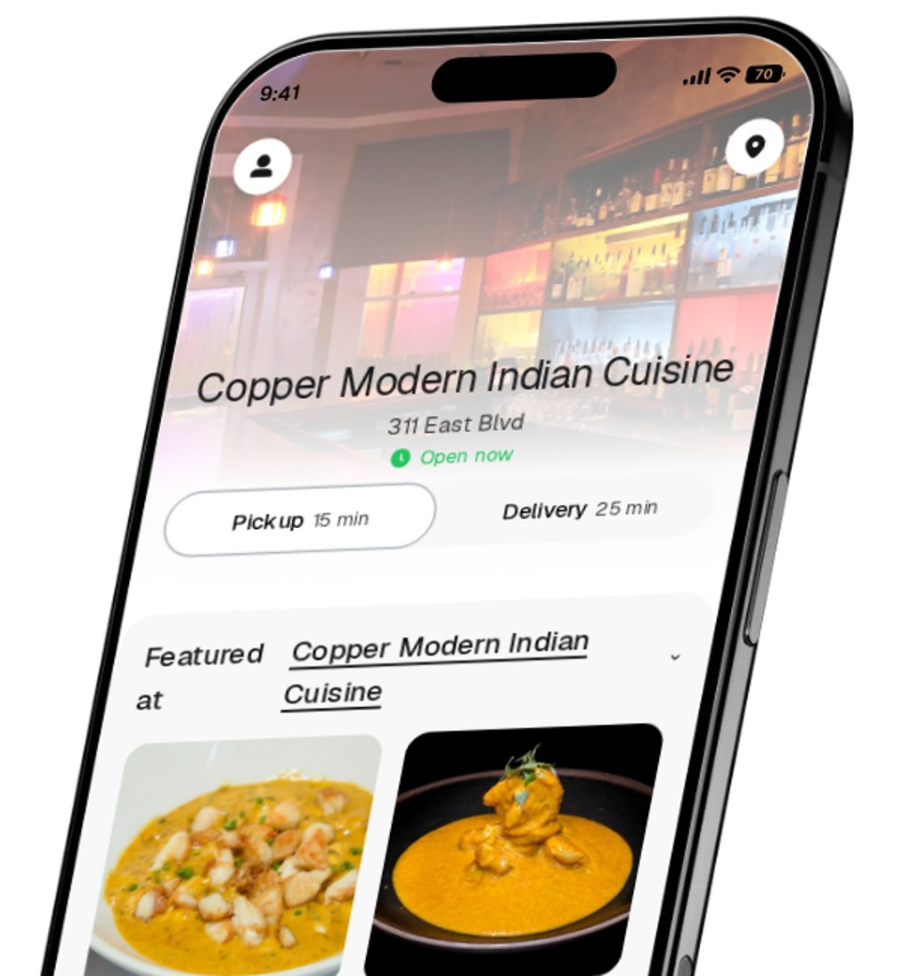 Copper Modern Indian Cuisine app preview